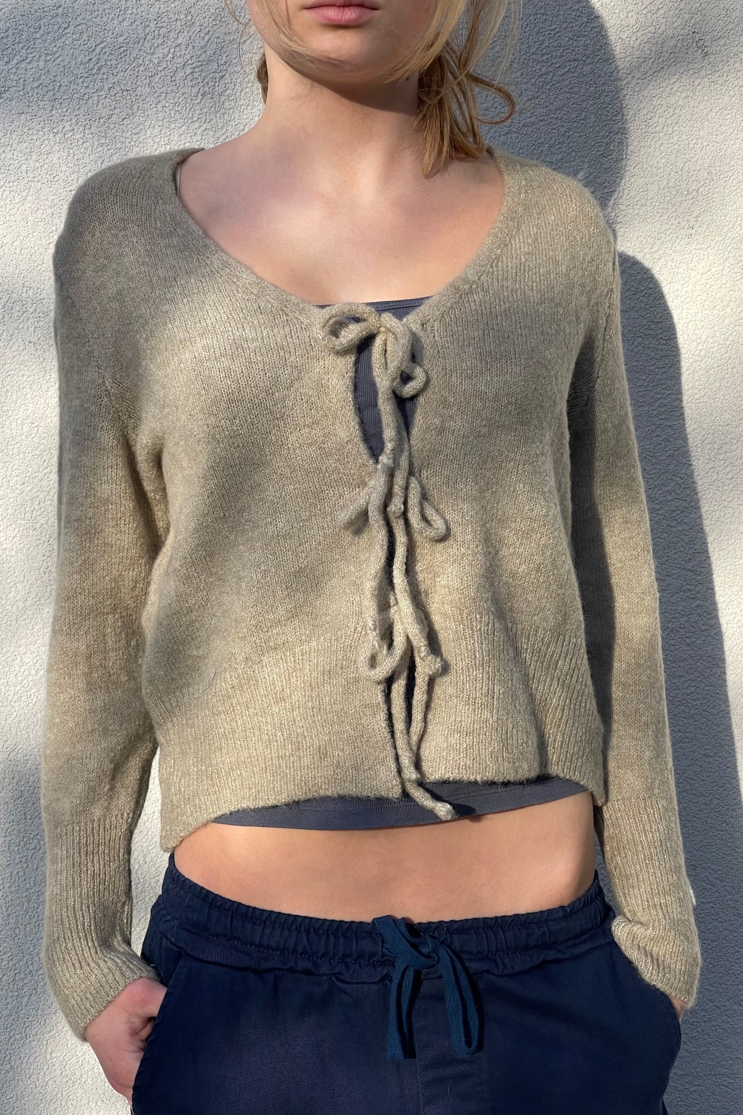 Alpaca Wool tie cardigan