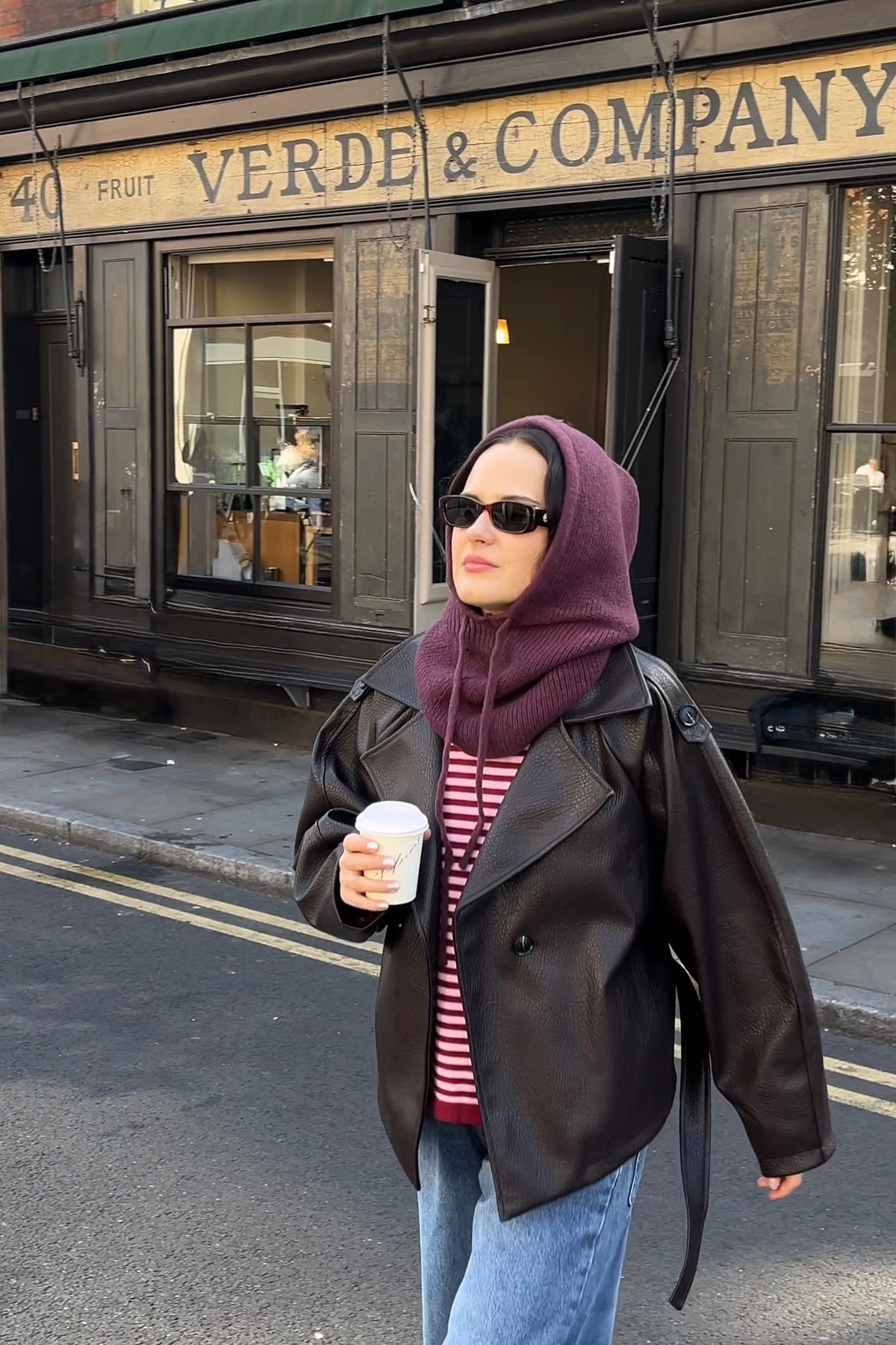 Rikke Cashmere Blend Balaclava -Burgundy - Øst London