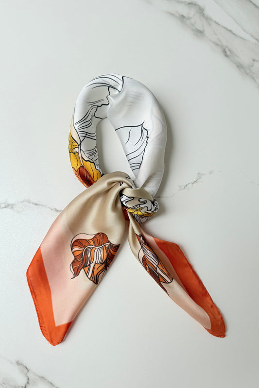 Vilja Scarf -Orange Flower