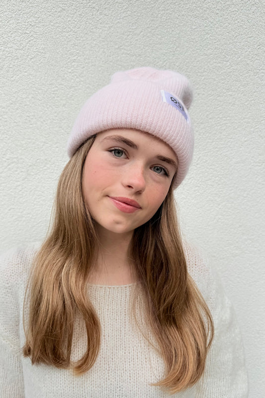 Clara Angora Beanie -Light Pink