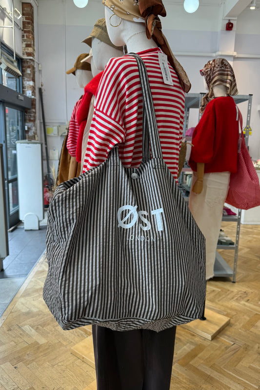 Striped Summer Bag -Chocolate - Øst London