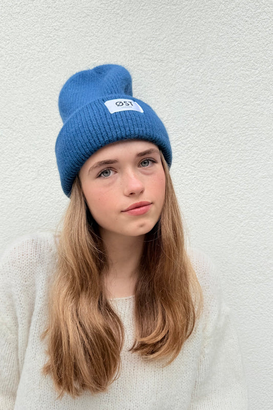 Clara Angora Beanie-Petroleum