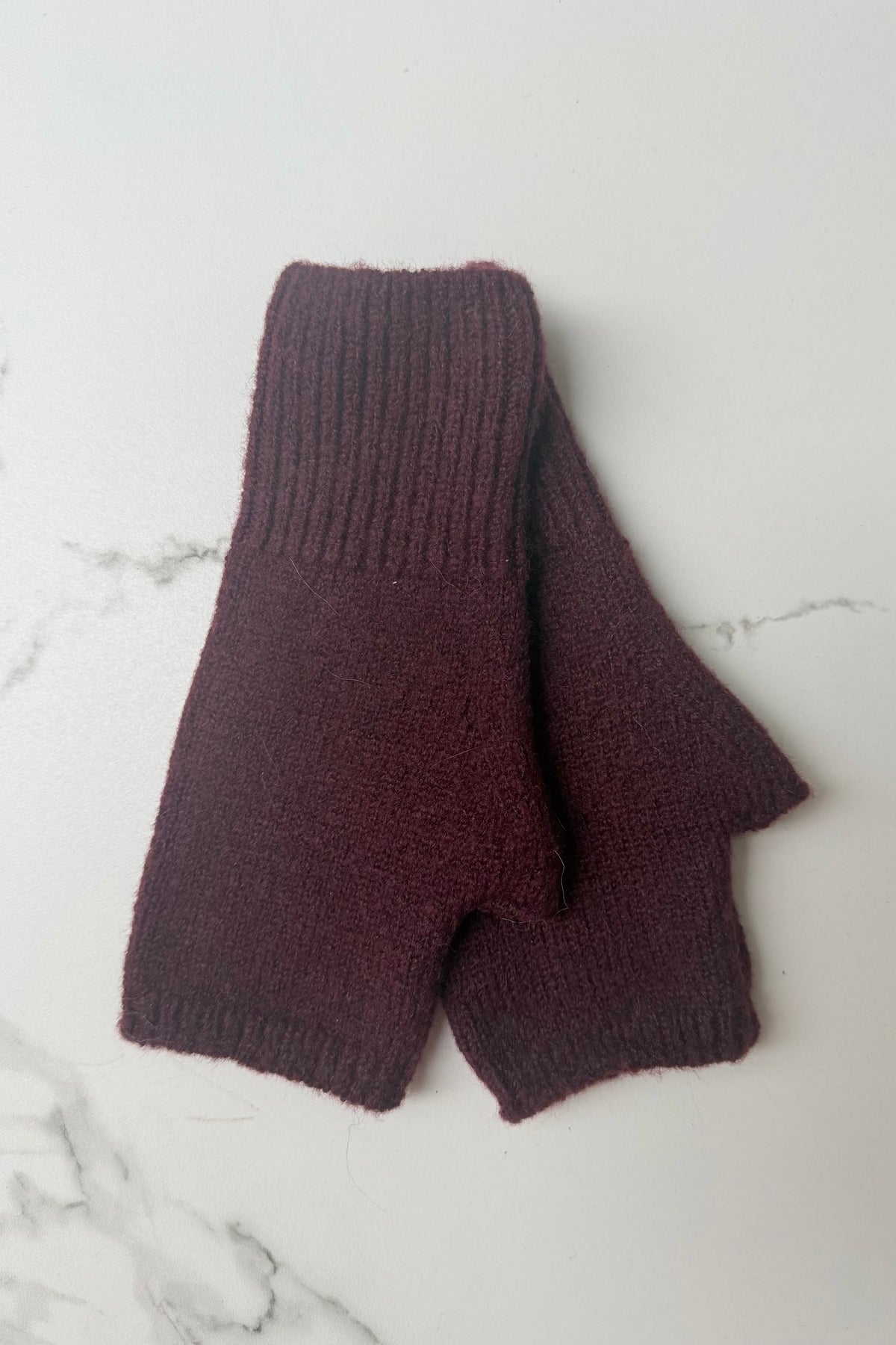 Ellie Cashmere Blend Mittens -Burgundy