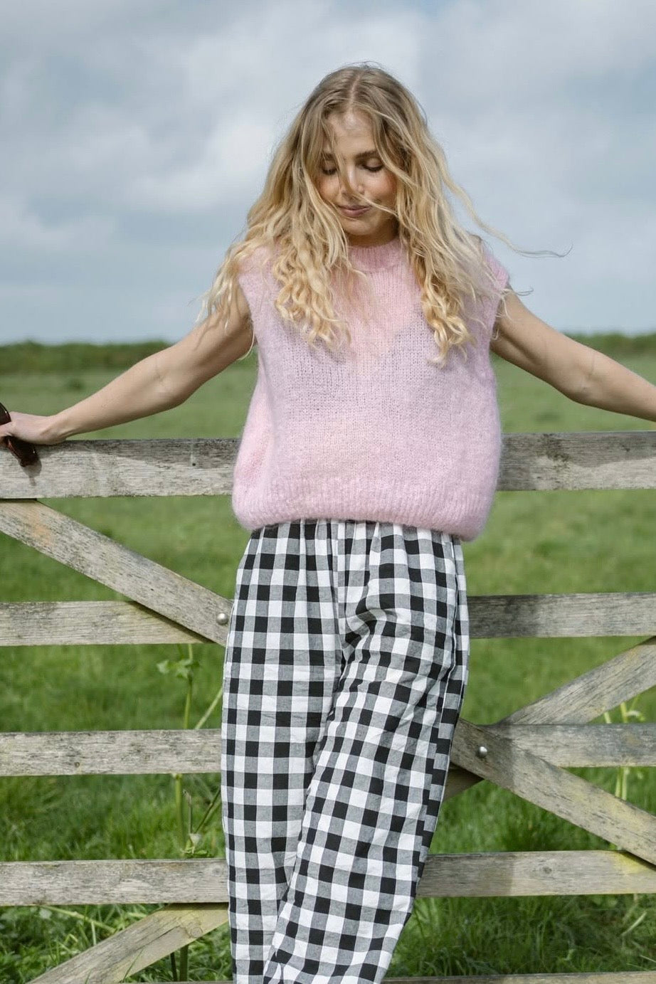 Monika Cropped Mohair Vest -Soft Pink - Øst London