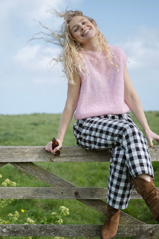 Monika Cropped Mohair Vest -Soft Pink - Øst London