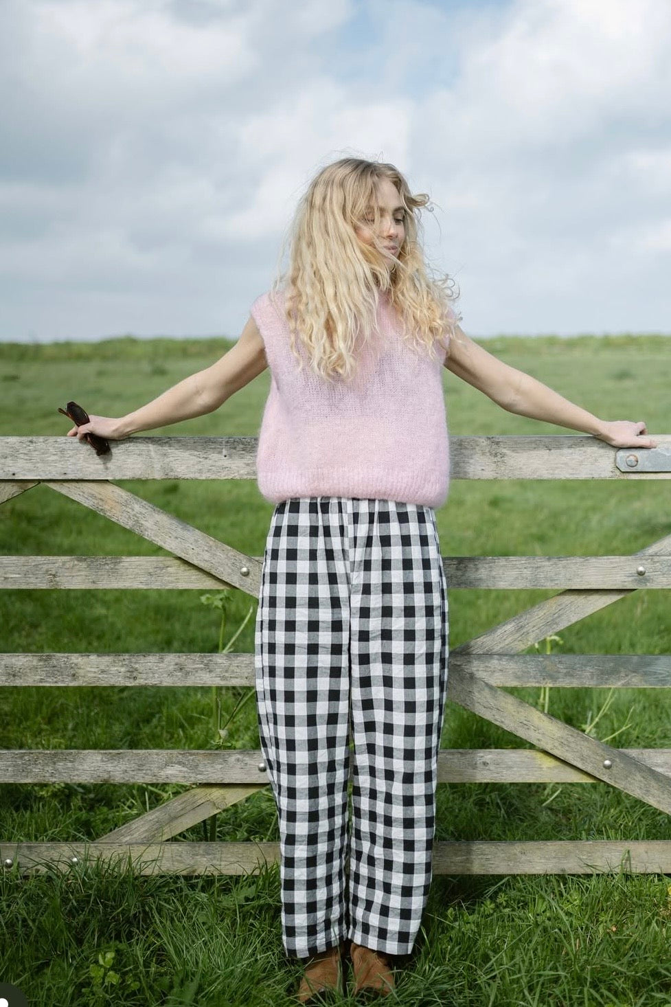 Monika Cropped Mohair Vest -Soft Pink - Øst London
