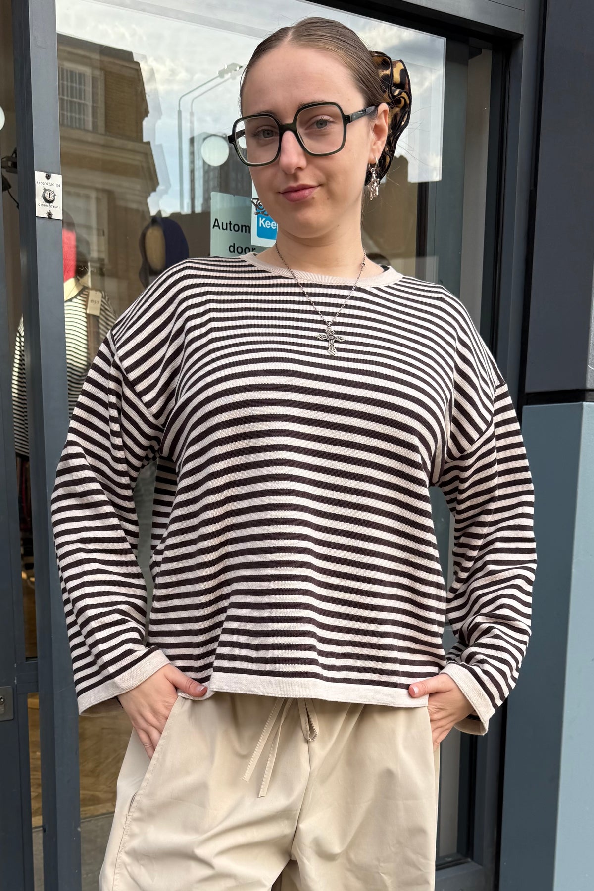 Emilie Striped Jumper -Brown/Cream - Øst London