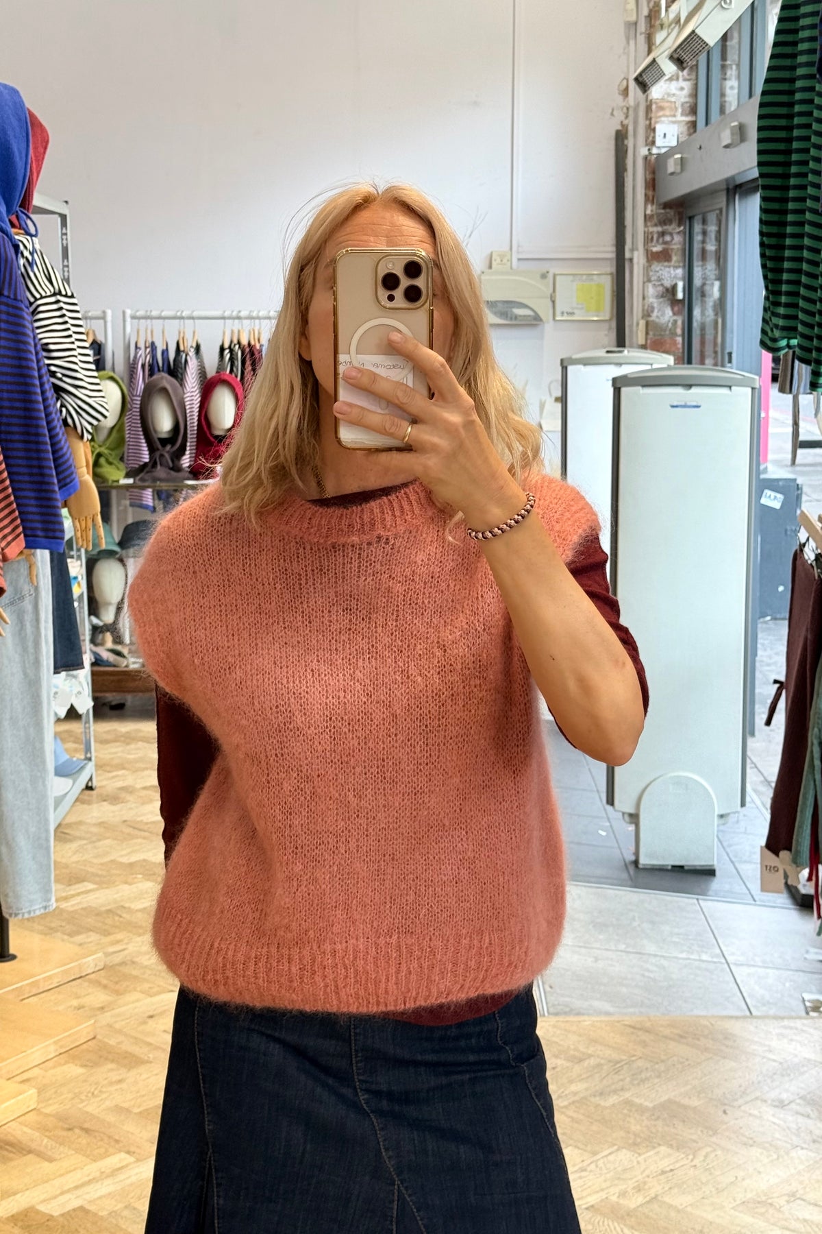 Monika Cropped Mohair Vest -Soft Pink - Øst London