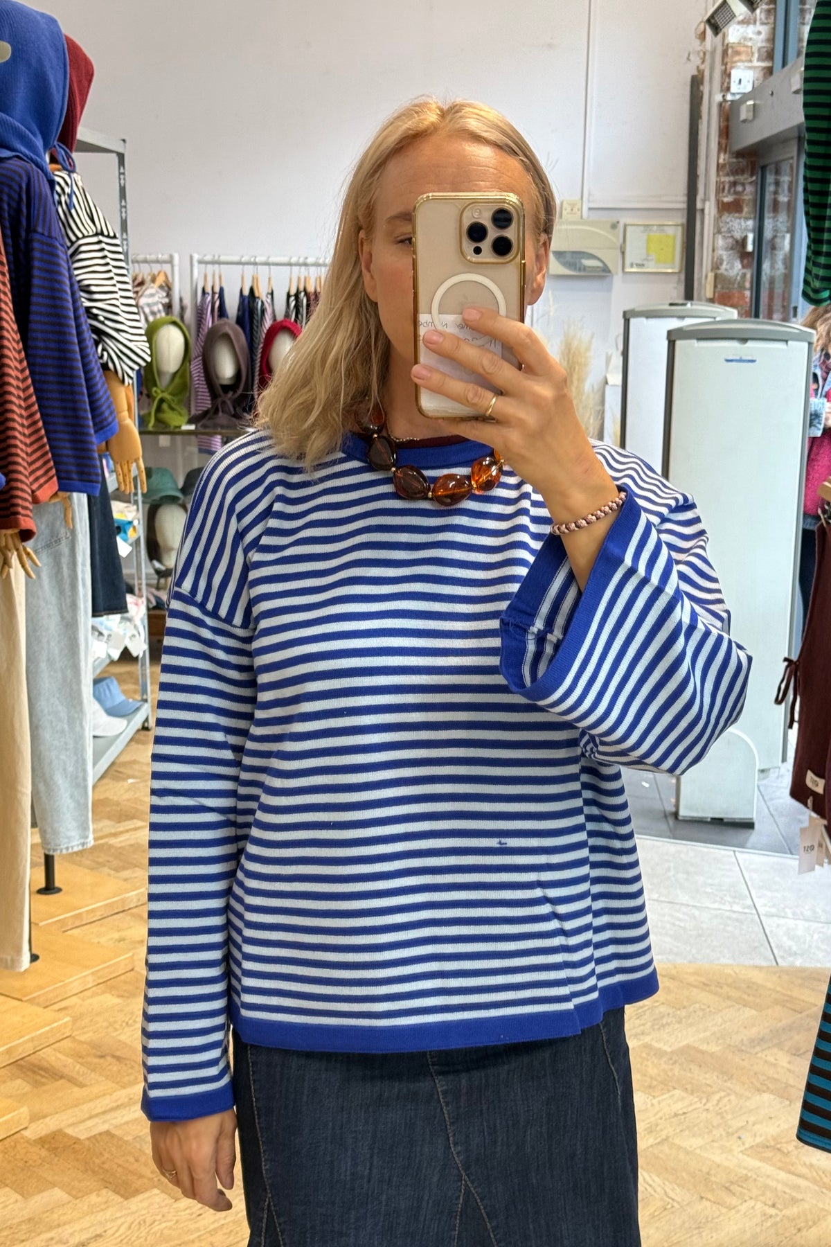 Emilie Striped Jumper -Royal/Blue - Øst London