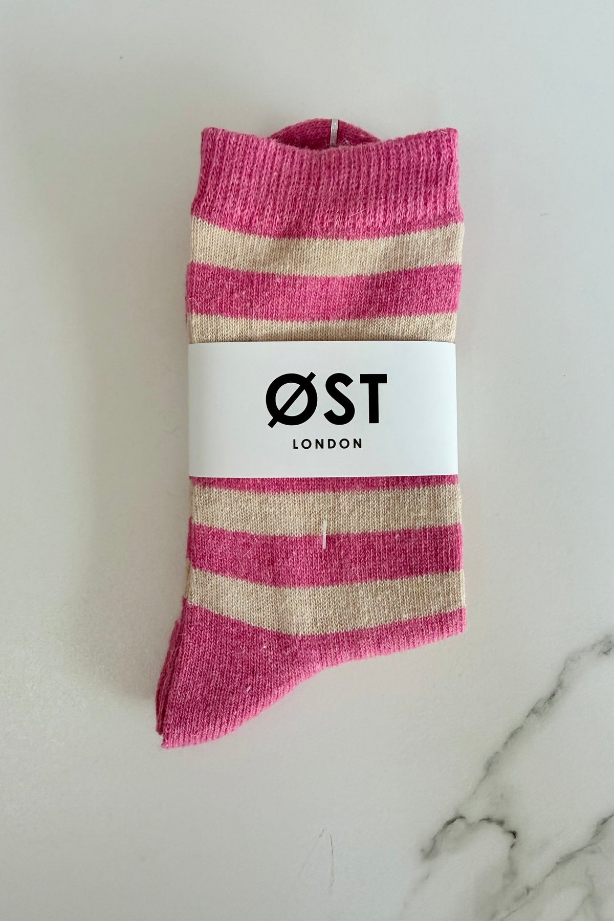 Striped Socks -Pink/Taupe