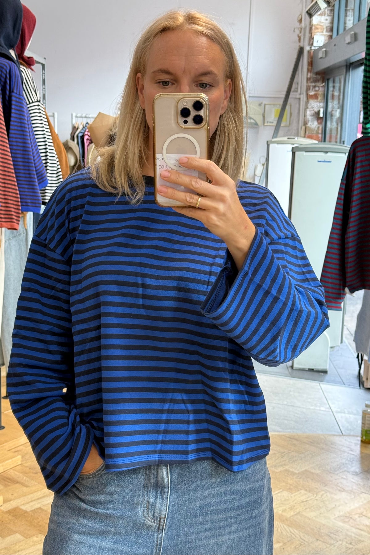 Anna Crewneck -Royal/Navy