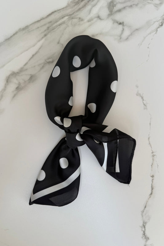 Vilja Scarf -Black Polka Dots