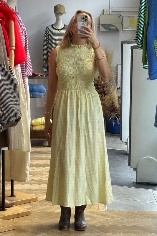 Leonora Smocked Dress -Lemon