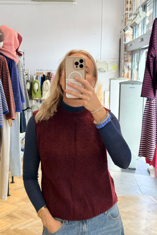 Kathrine Mohair Vest -Bordeaux