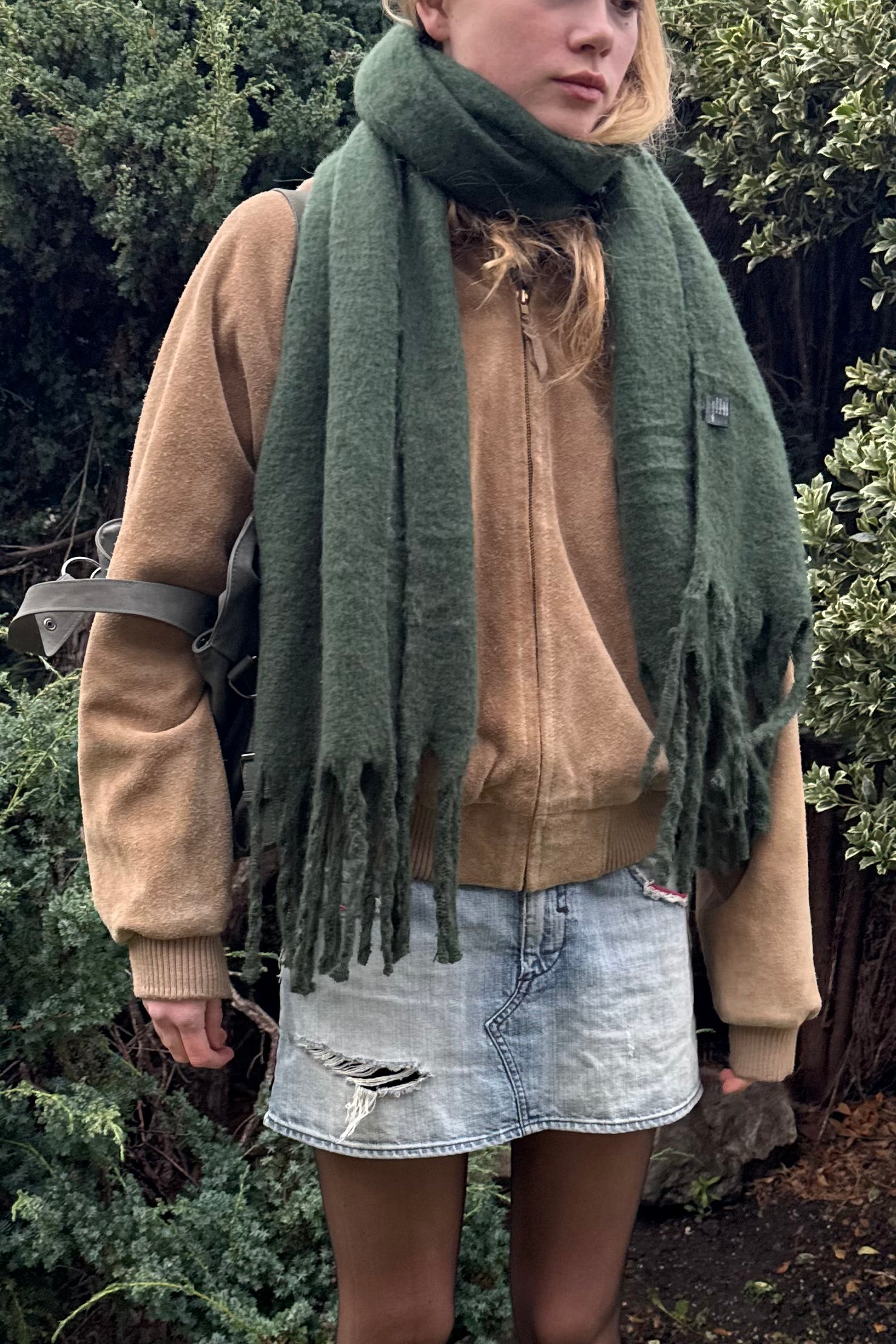 Pernille Oversized Scarf -Dark Green - Øst London