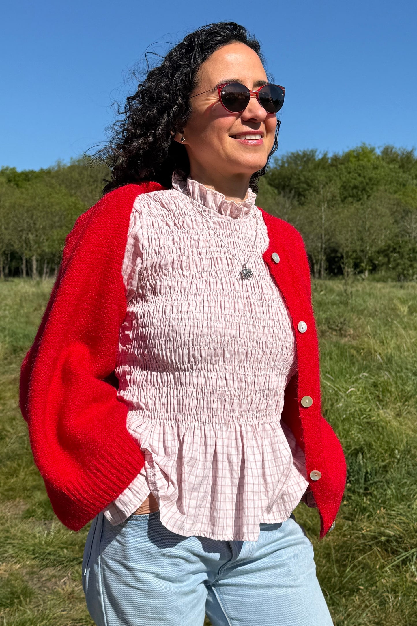 Leonora Smocked Blouse -Rosa - Øst London