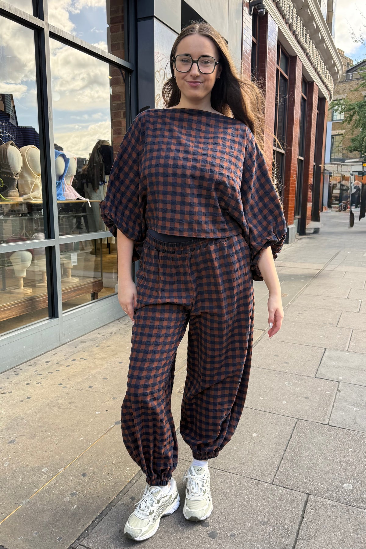 Margrethe Ballon Trousers -Brown Gingham