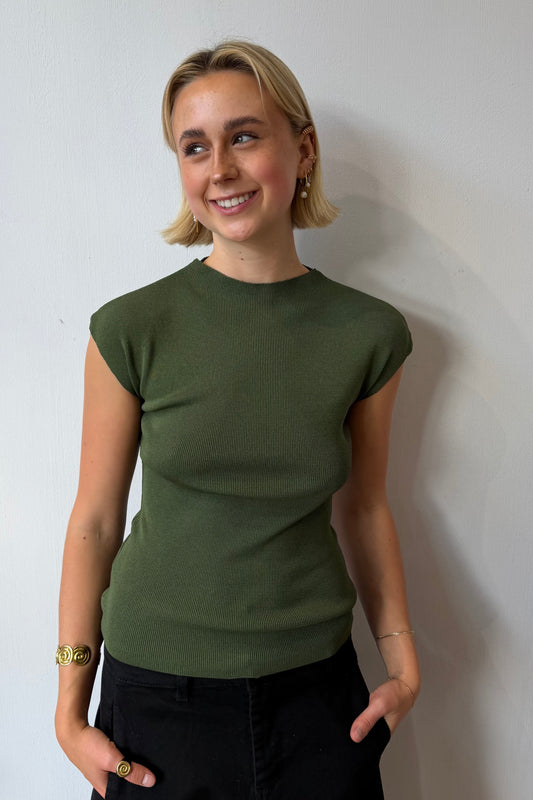Søs Sleveless Top Khaki