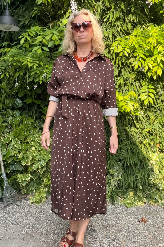 Sarah Viscose Dress -Brown - Øst London