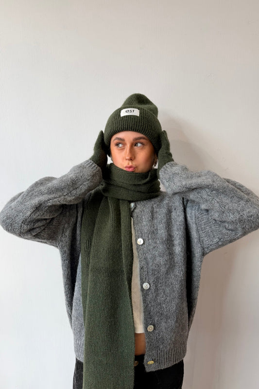 Clara Angora Beanie -Khaki - Øst London