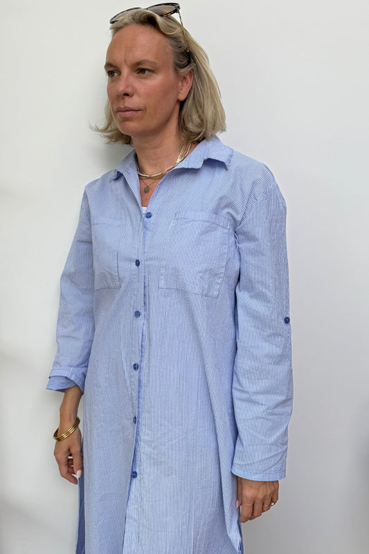 Helene Shirt Dress -Blue