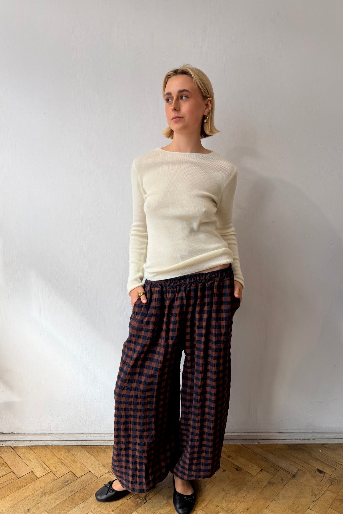 Margrethe Ballon Trousers -Brown Gingham