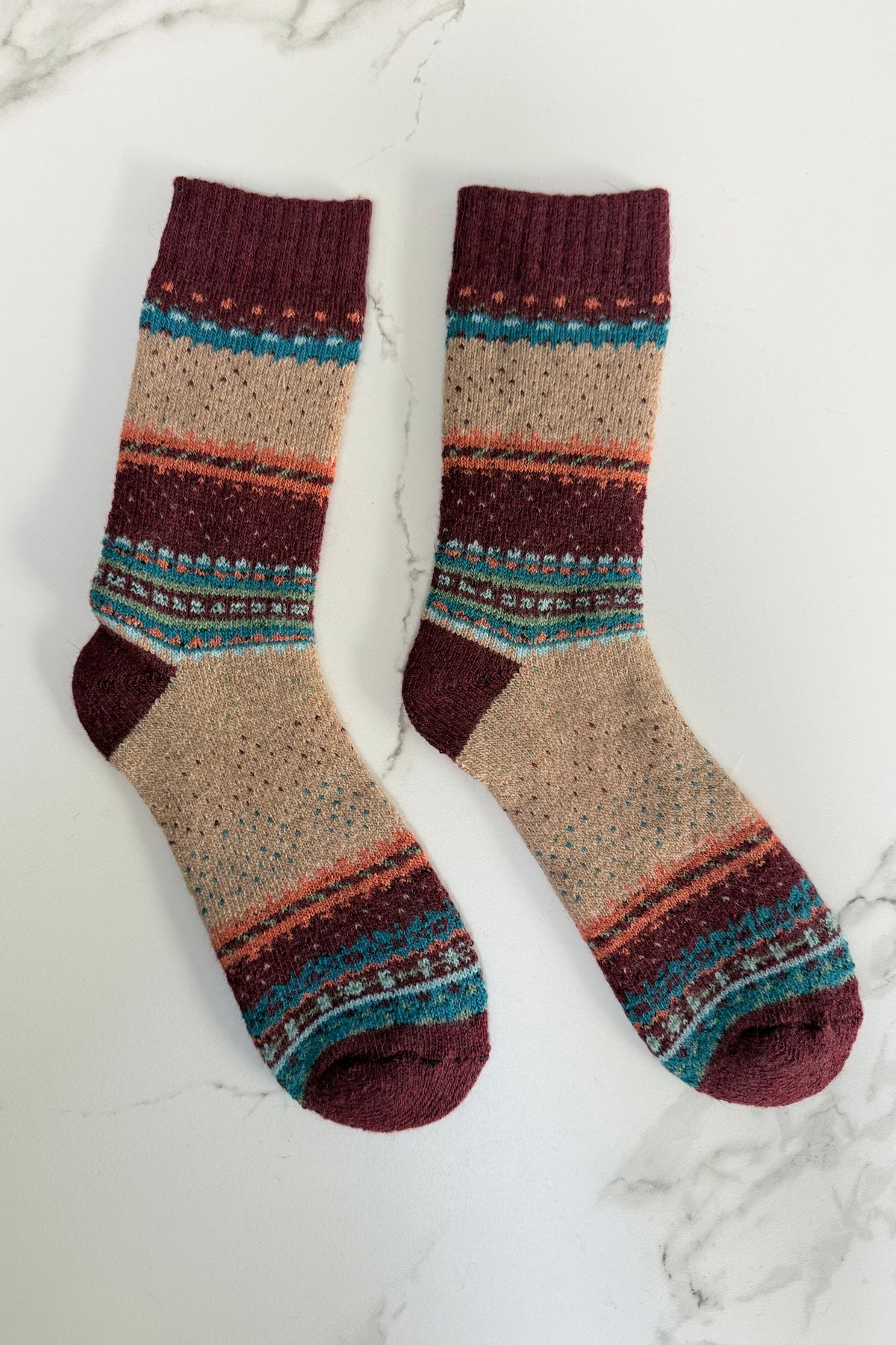 Sne Fluffy Socks -Burgundy