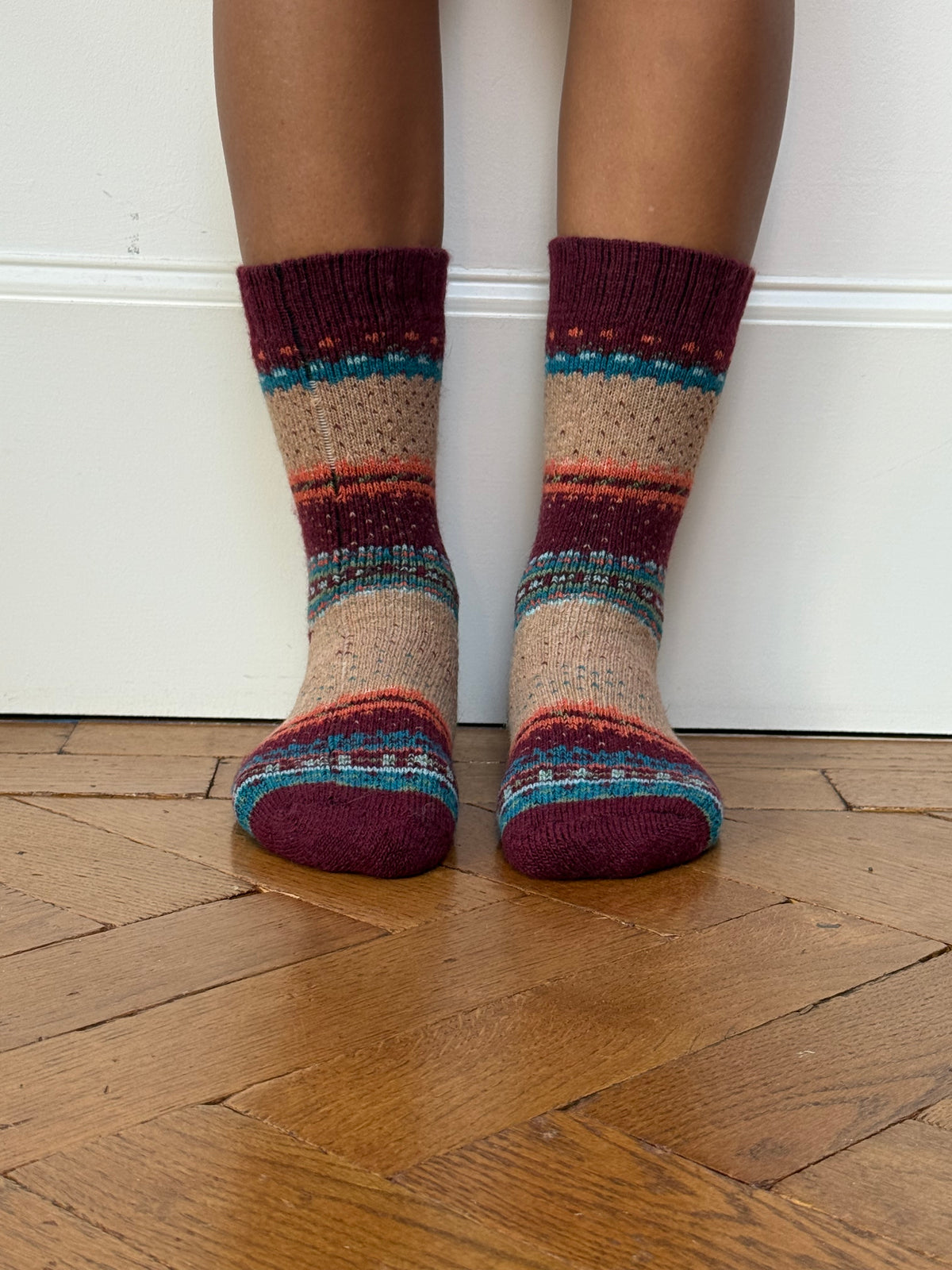 Sne Fluffy Socks -Burgundy