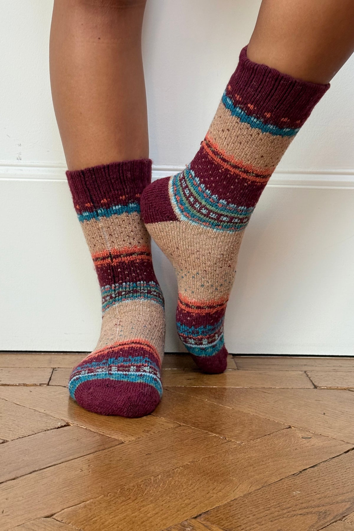 Sne Fluffy Socks -Burgundy