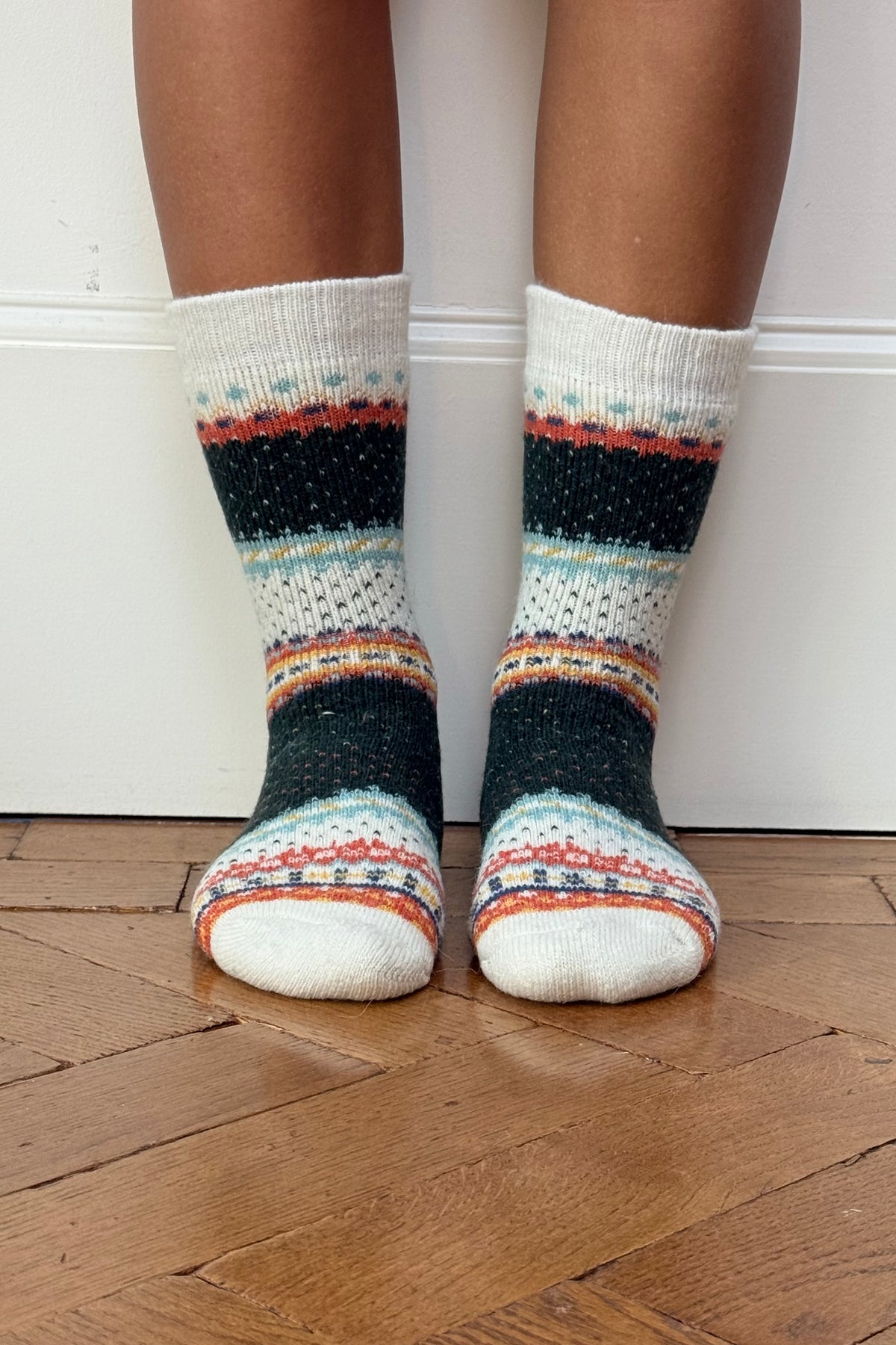San Fluffy Socks -Dark Green