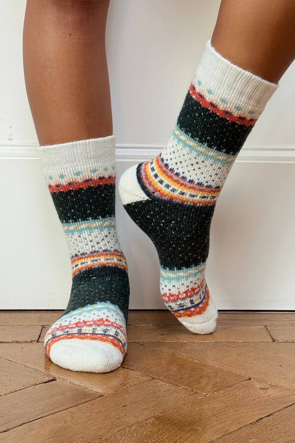 San Fluffy Socks -Dark Green