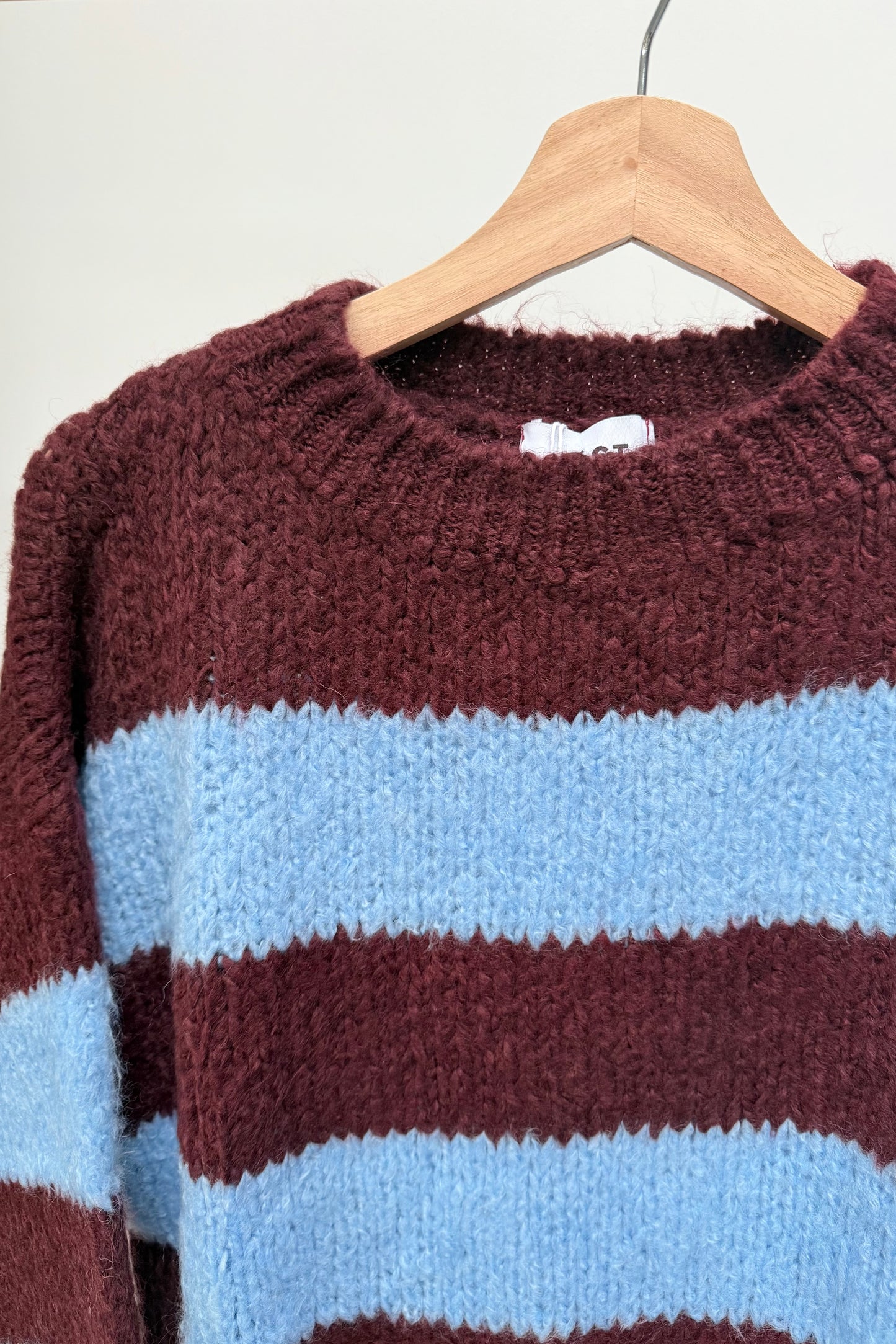 Cecilie Wool Jumper -Burgundy/Sky