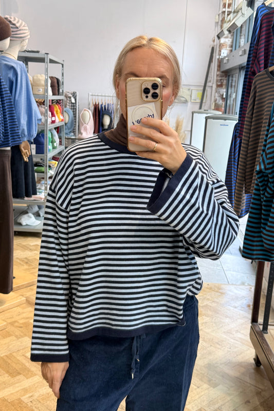 Emilie Striped Jumper -Navy/Light Blue - Øst London