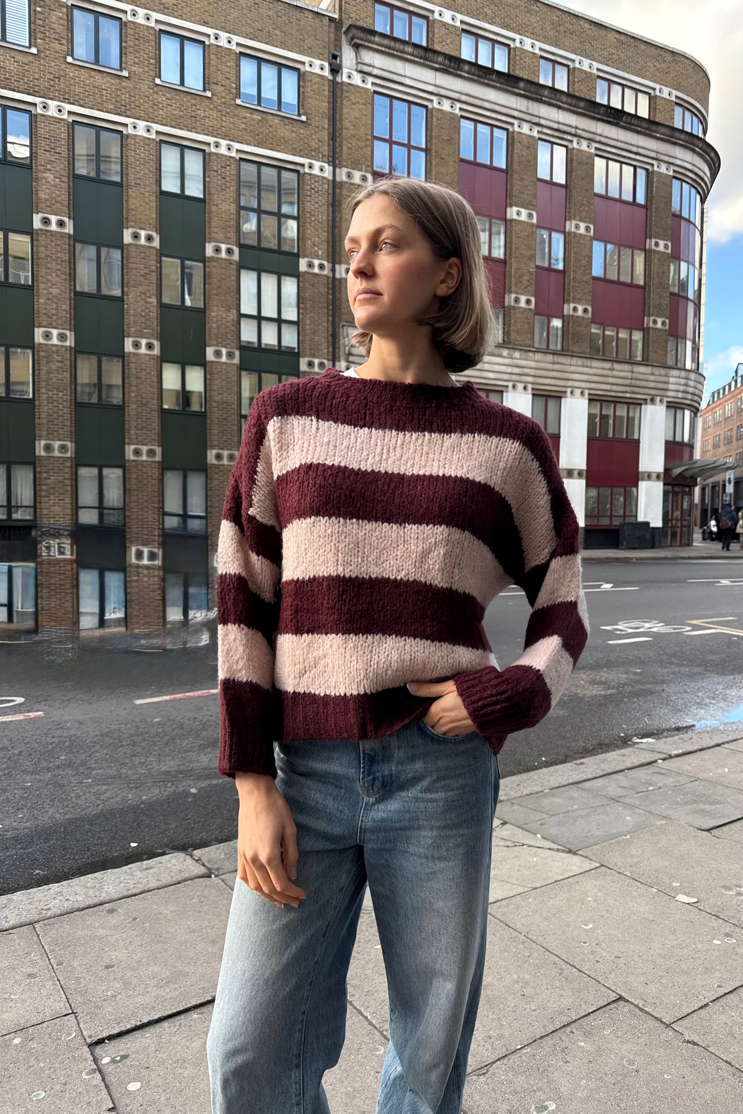 Cecilie Jumper -Bordeaux/Pink