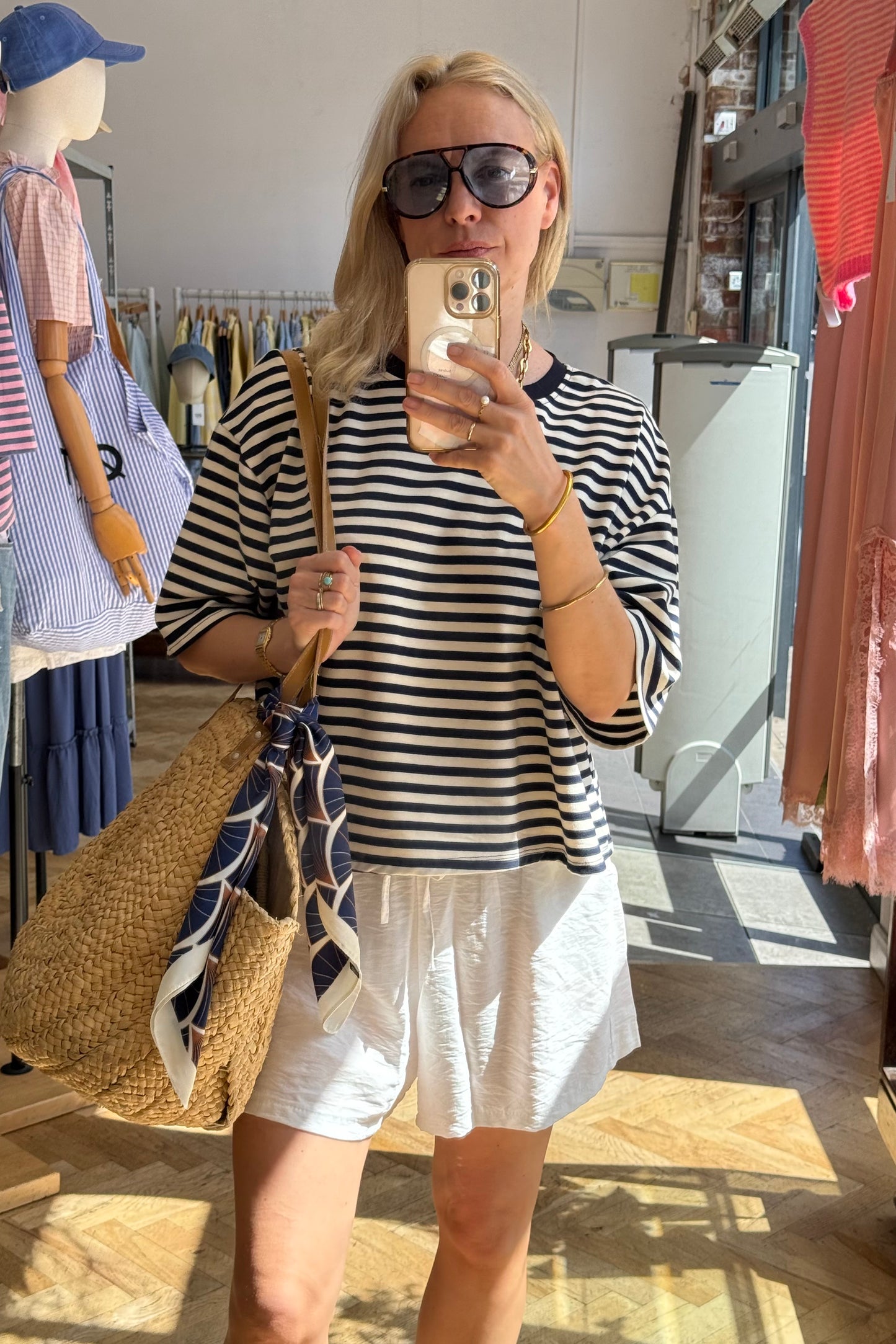 Else Striped T-Shirt -Navy - Øst London