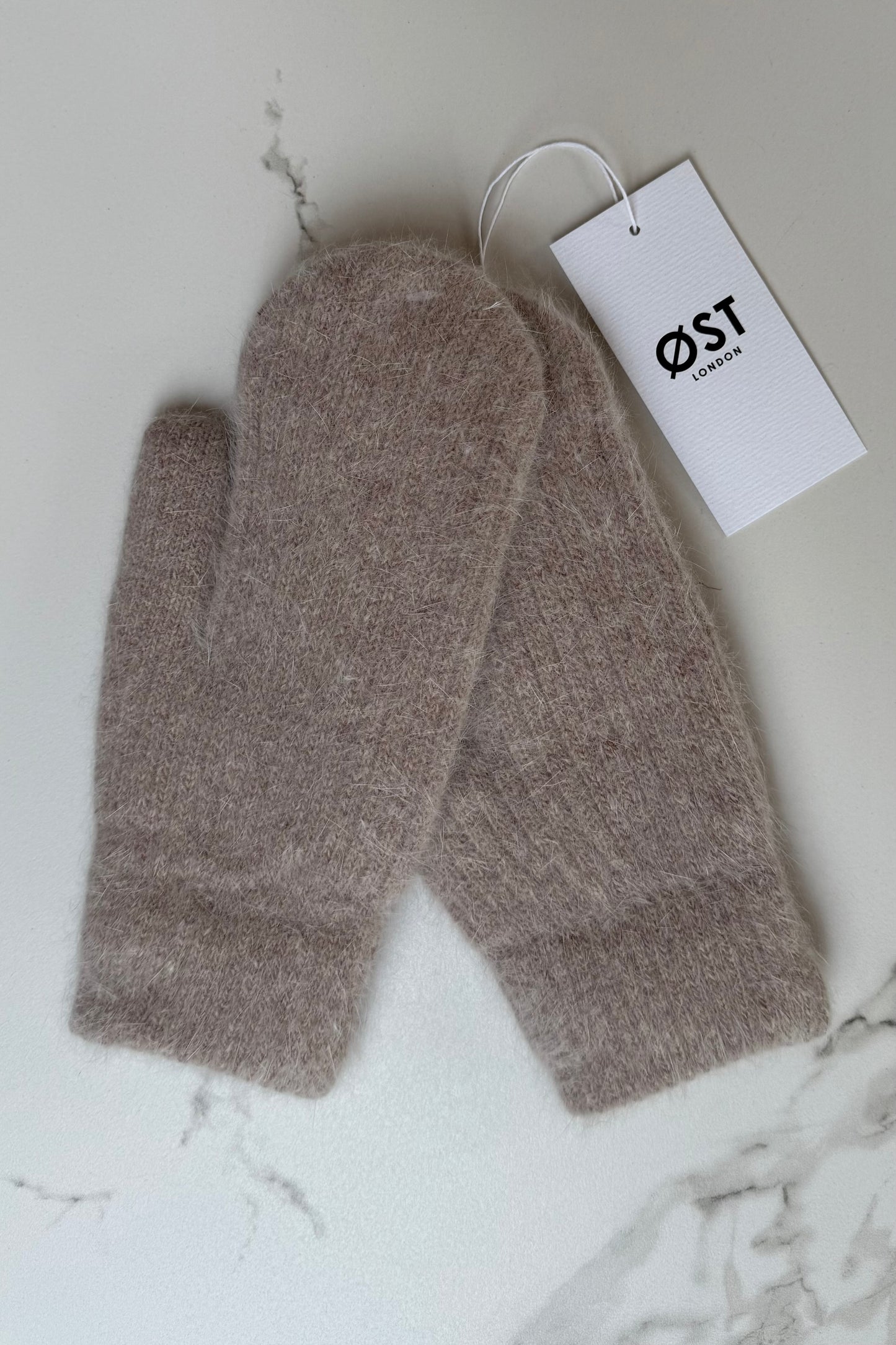 Fluffy Angora Mittens -Oat