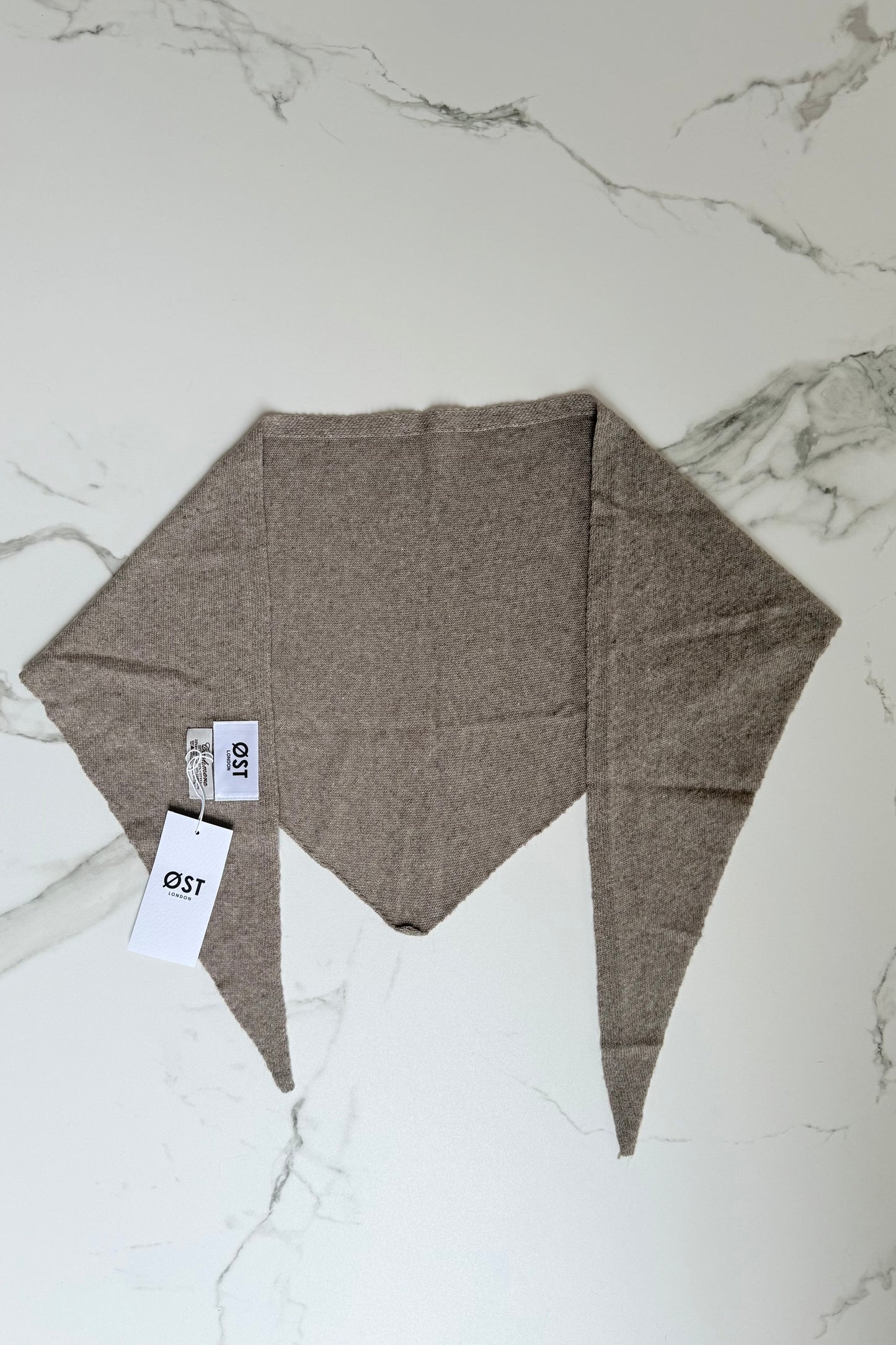 Dina Cashmere Triangle Scarf -Taupe