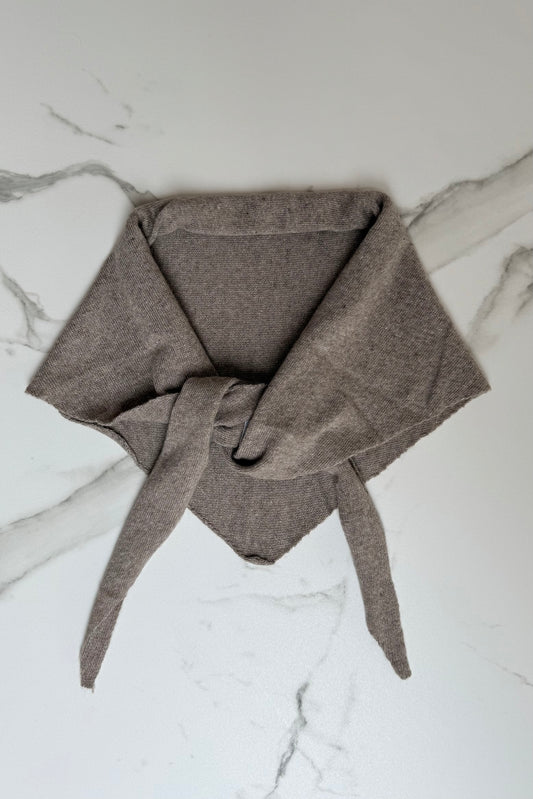 Dina Cashmere Triangle Scarf -Taupe
