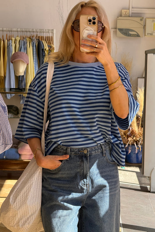 Else Striped T-Shirt -Royal/Blue - Øst London