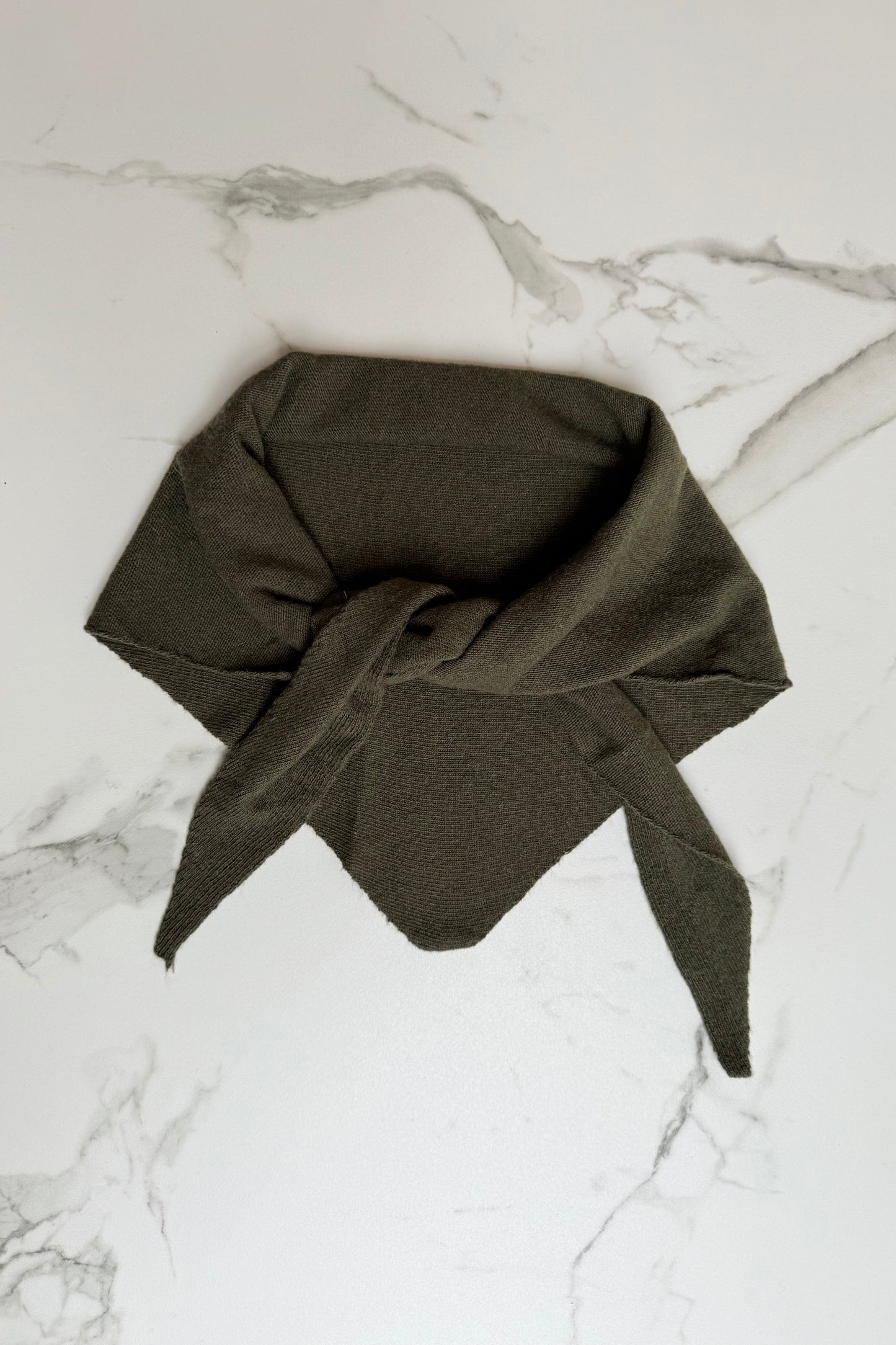 Dina Cashmere Triangle Scarf -Khaki