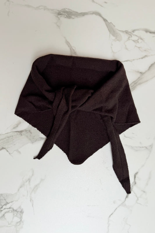 Dina Cashmere Triangle Scarf -Brown