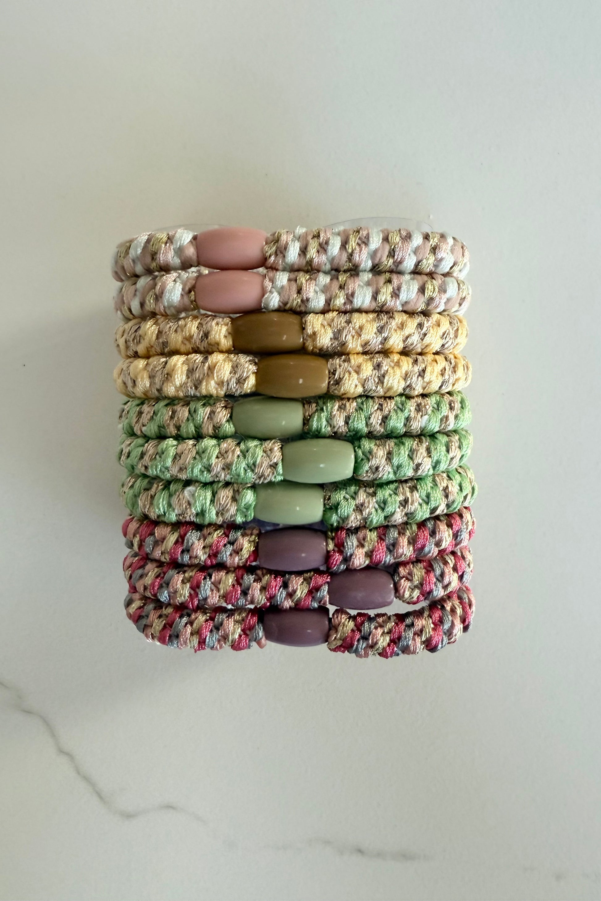 Puk Woven Hair Ties 10pack -Pastel - Øst London
