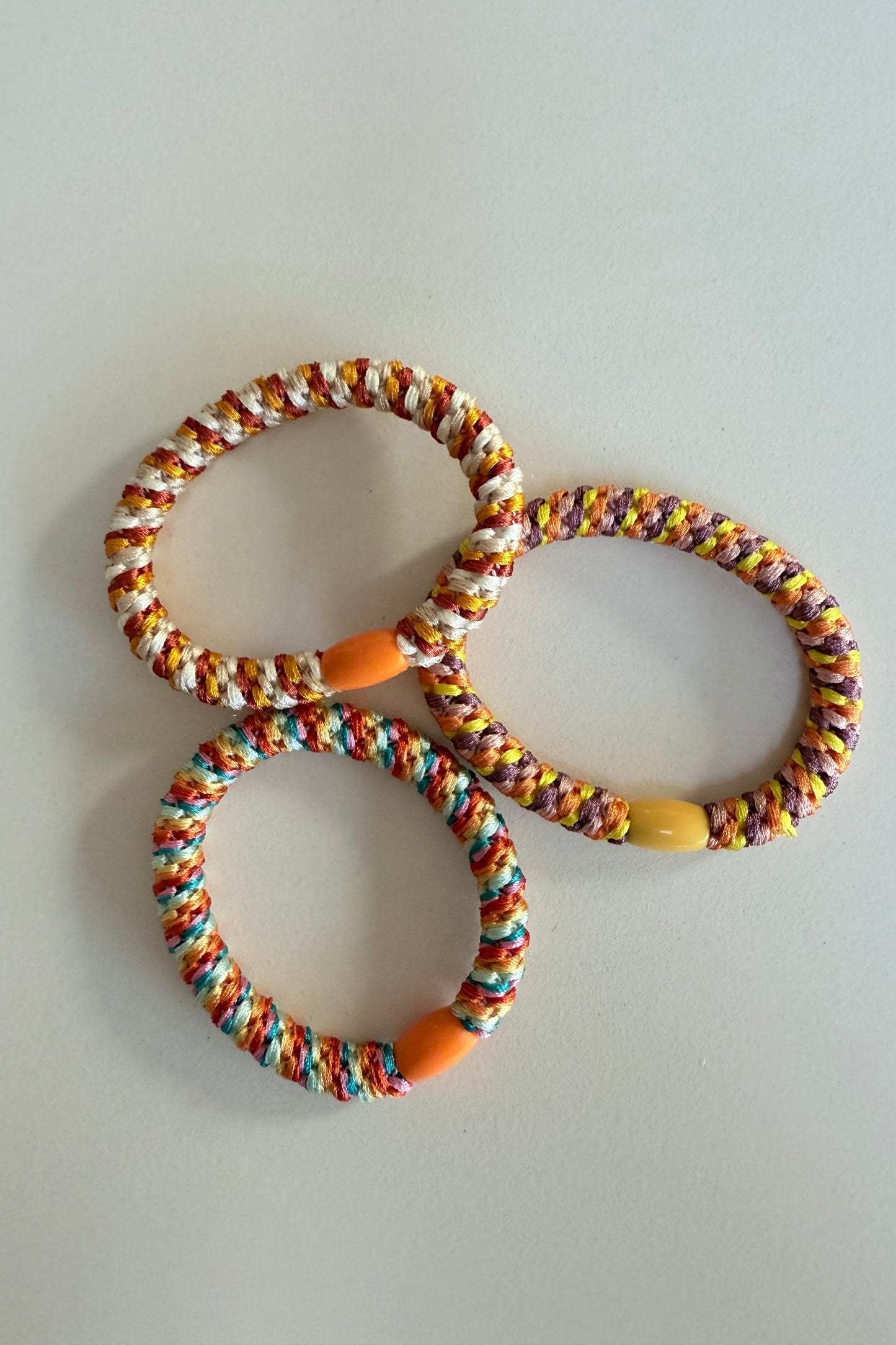 Puk Woven Hair Ties 10pack -Orange