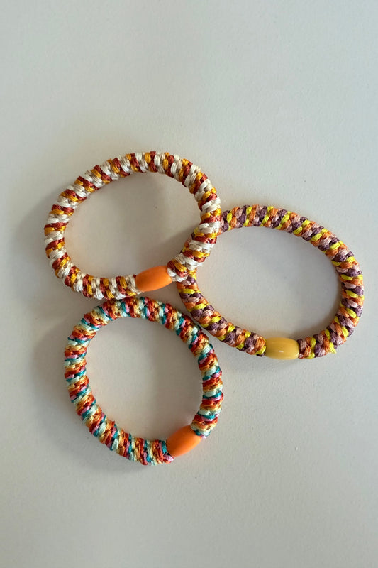 Puk Woven Hair Ties 10pack -Orange