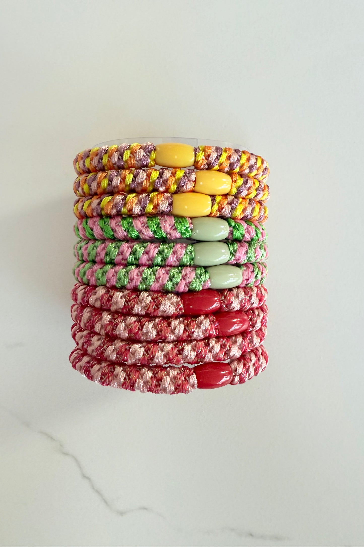 Puk Woven Hair Ties 10pack -Multi