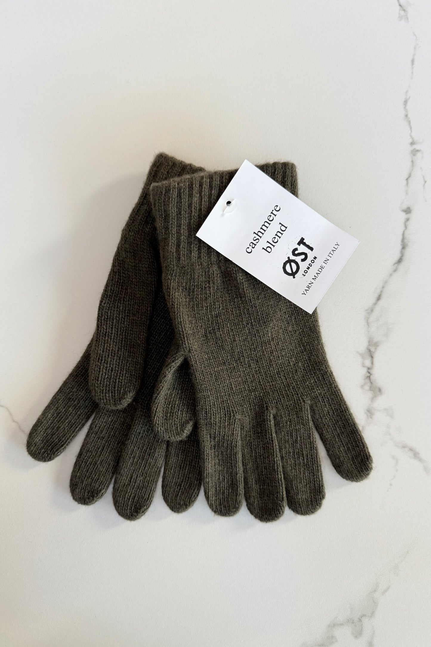 Petra Cashmere Blend Mittens  -Khaki