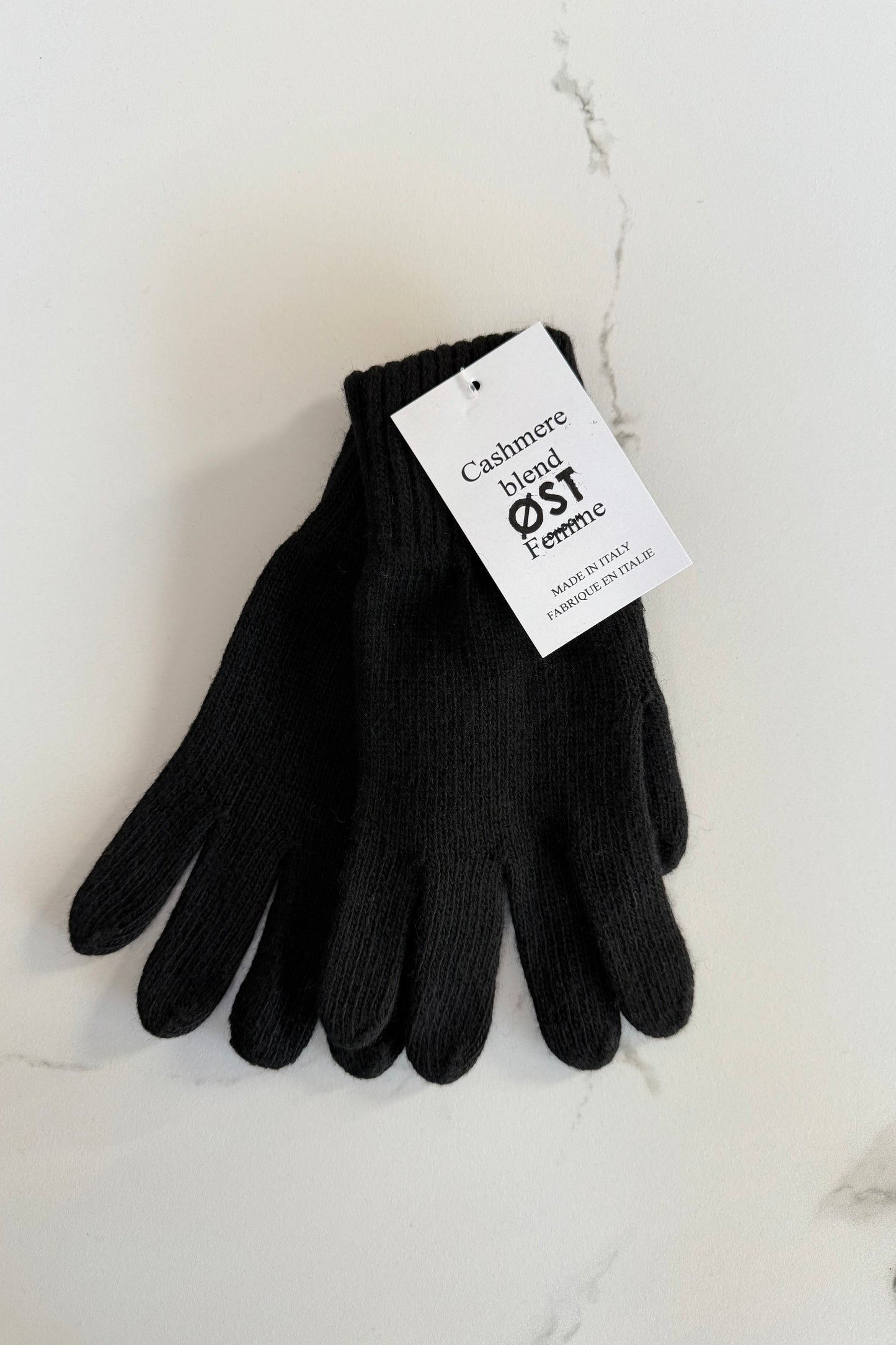 Petra Cashmere Blend Mittens -Black