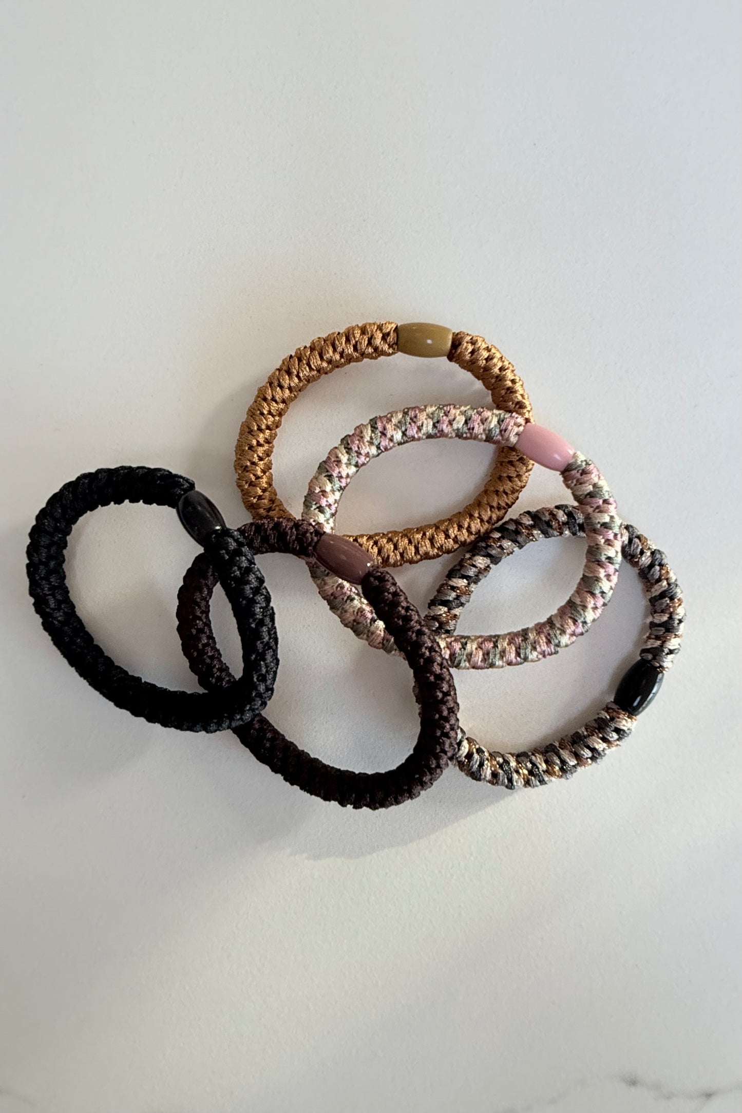 Puk Woven Hair Ties 10pack -Brown