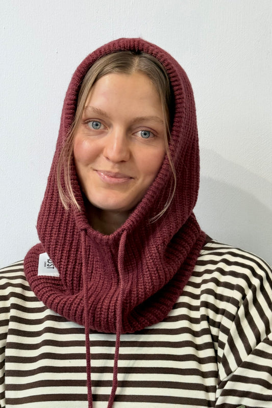 Marie Mohair Balaclava -Bordeaux