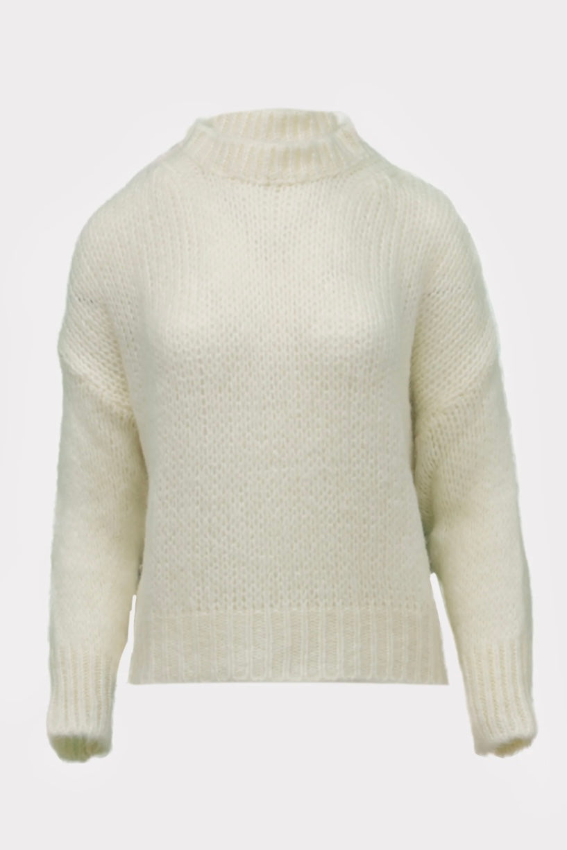 Mohair Jumper round neck White